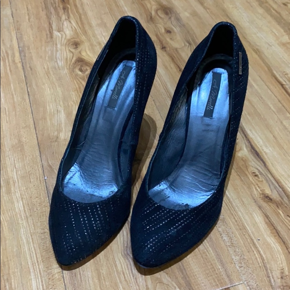 Andrea Morelli Black Sparkly Pump 9.5